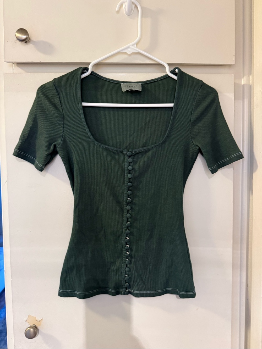 Sezane capsule closet elevated basic -Front Scoop Neck Women's Top